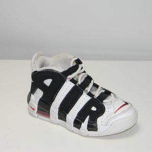 Nike Air More Uptempo PS Preschool Little Kids Sz 12C White Black Red DA9253-105
